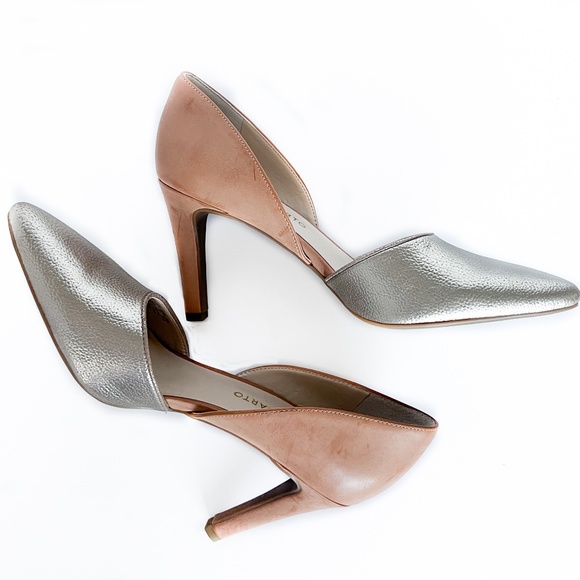 Franco Sarto Metallic Silver and Tan Heels - Picture 4 of 7